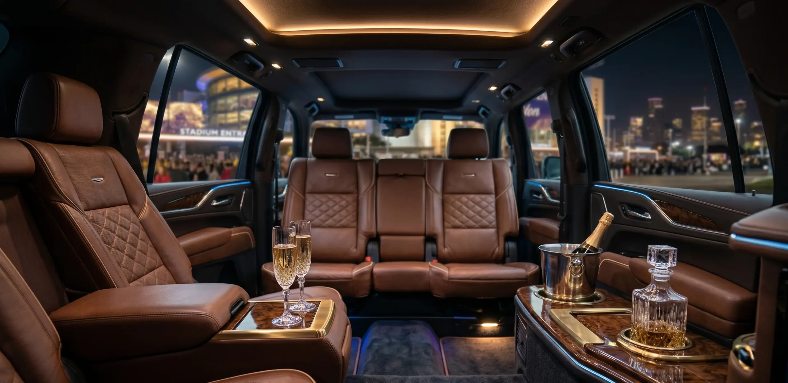 Luxury Limo NRG Stadium Houston luxury limo NRG Stadium transportation Houston VIP arrival