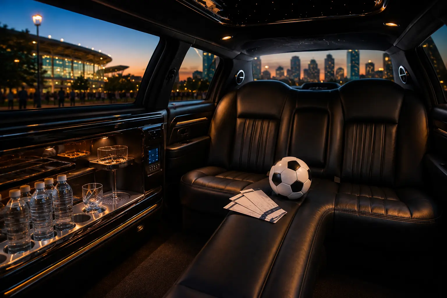 Houston World Cup limo service interior