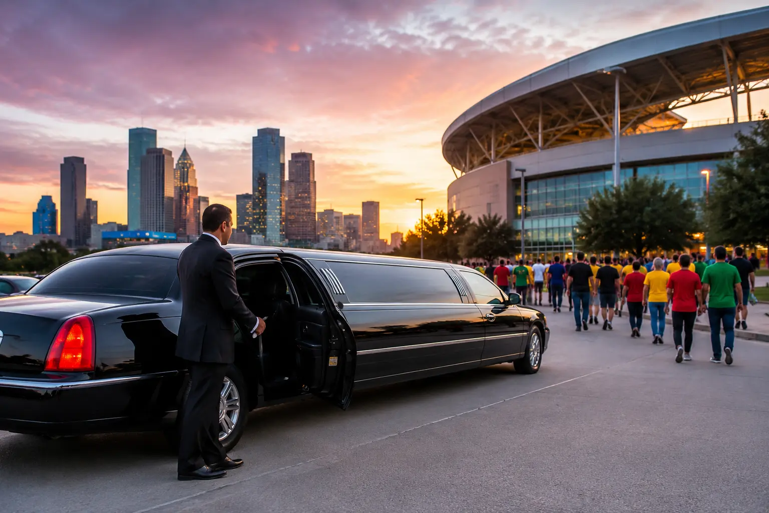 Houston World Cup limo service exterior