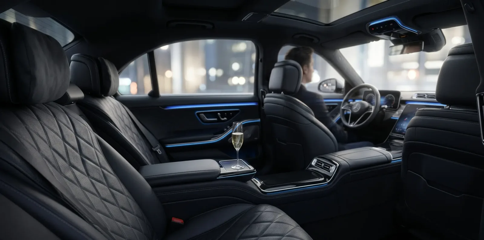 luxury limousine interior event transportation Houston