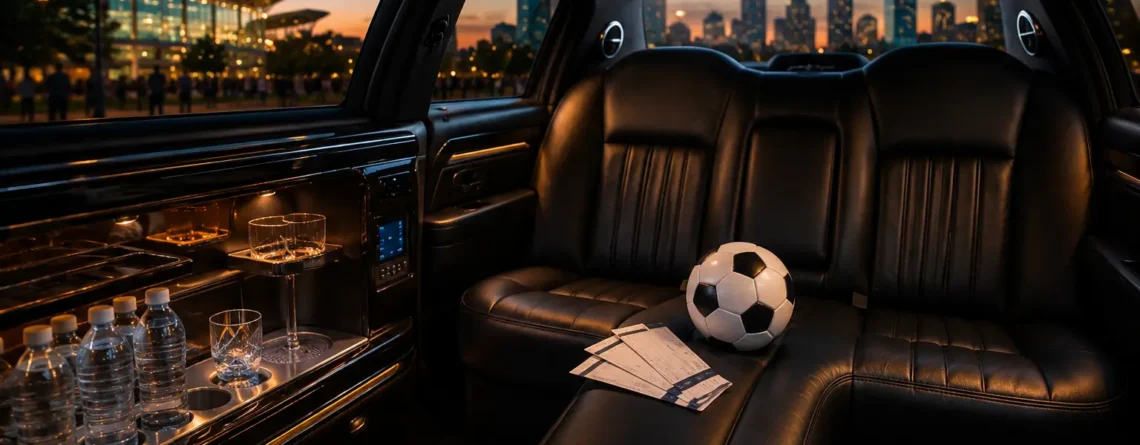 Luxury limo interior in Houston for World Cup transportation